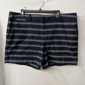Lands' End Navy and White Striped Women's Chino Shorts New Size 18